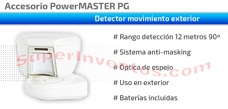 Detector de movimiento exterior PowerMASTER Tower 20 PG2