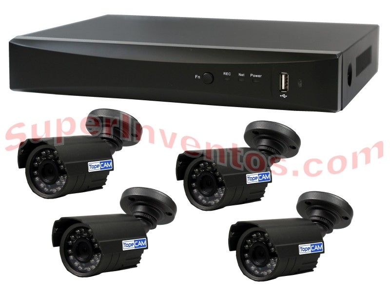 Kit de videovigilancia TVI Full HD 4 cámaras de exterior
