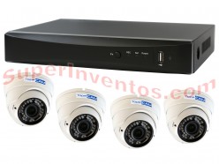 Kit de vigilancia TVI 4 cámaras domo varifocales
