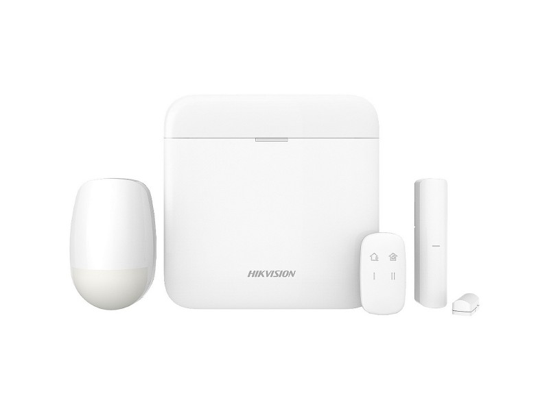 Kit inicial que incluye consola 64 Hikvision AX-Pro 64, mando, volumétrico y magnético