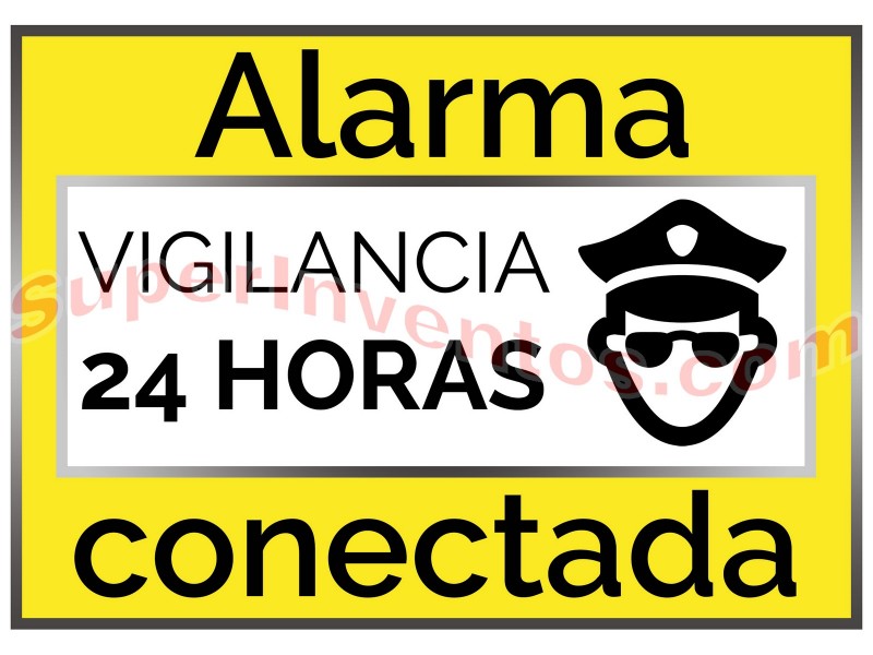 Cartel disuasorio alarma conectada tamaño A4 de vinilo autoadhesivo