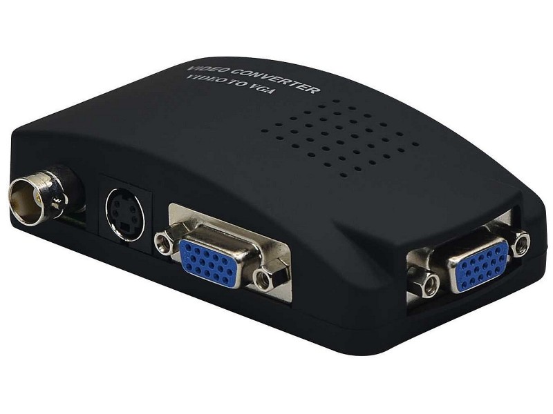 Conversor de dispositivos con salida BNC o S-Video en una señal VGA, compatible con monitores