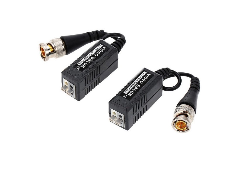Con cada pareja puede conectar 1 cámara BNC con 2 hilos de un cable UTP y transmitir la señal de vídeo al grabador