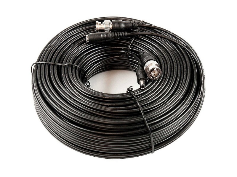Bobina de cable confeccionado de 30 metros que combina en una única manguera cable de vídeo coaxial y cable de alimentación