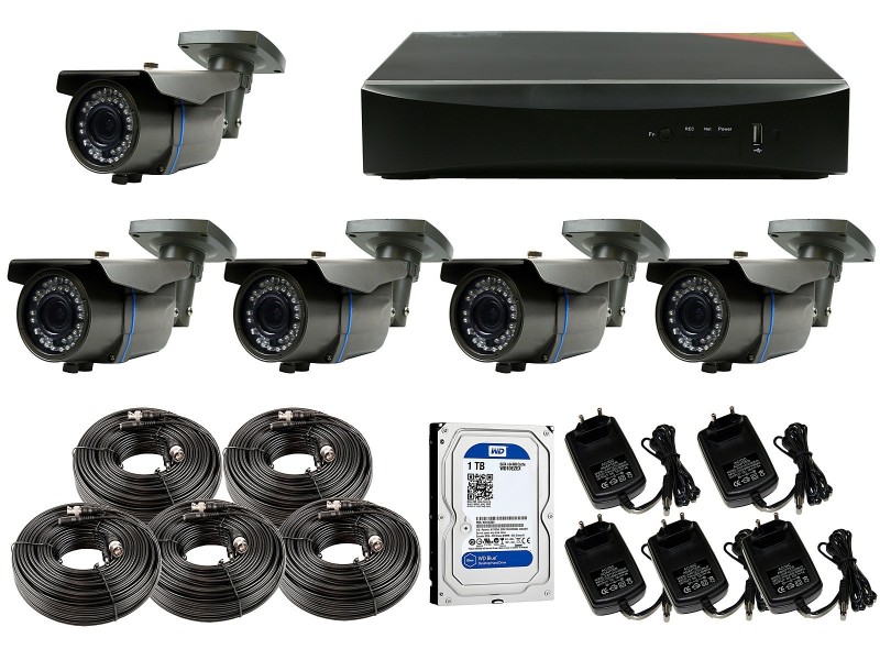 Videovigilancia de exterior con cámaras Ultra HD 5 Megapíxeles con lente varifocal + grabador compatible y accesorios