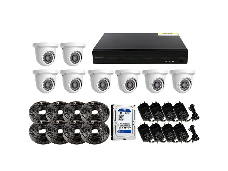 KIT VideoVigilancia 8x Cámaras + 1x XVR 8CH + 1x HDD 1TB, dahua