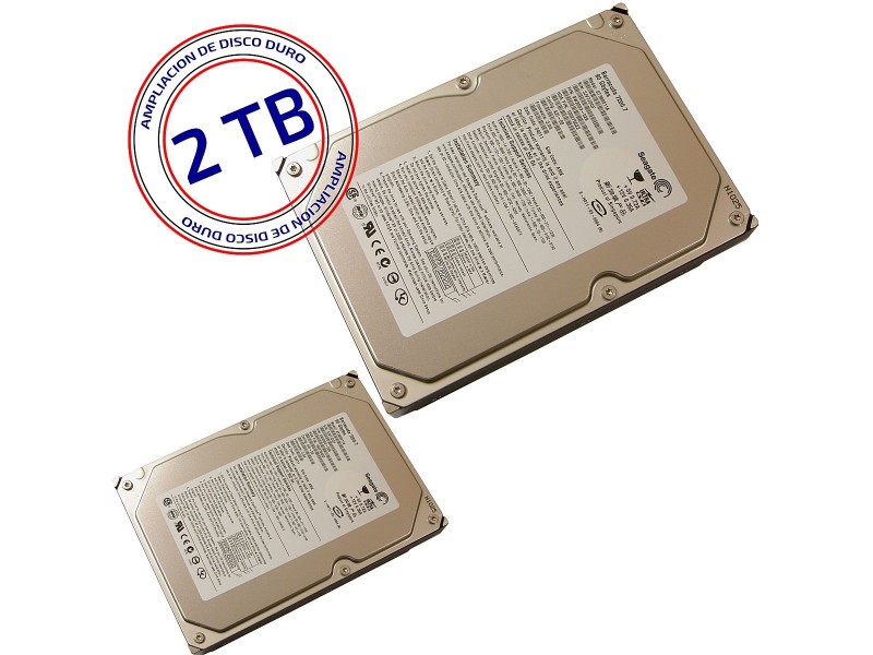 Cambio de disco duro de 1 a 2 TB de todos los grabadores incluidos en el catálogo, duplicando capacidad