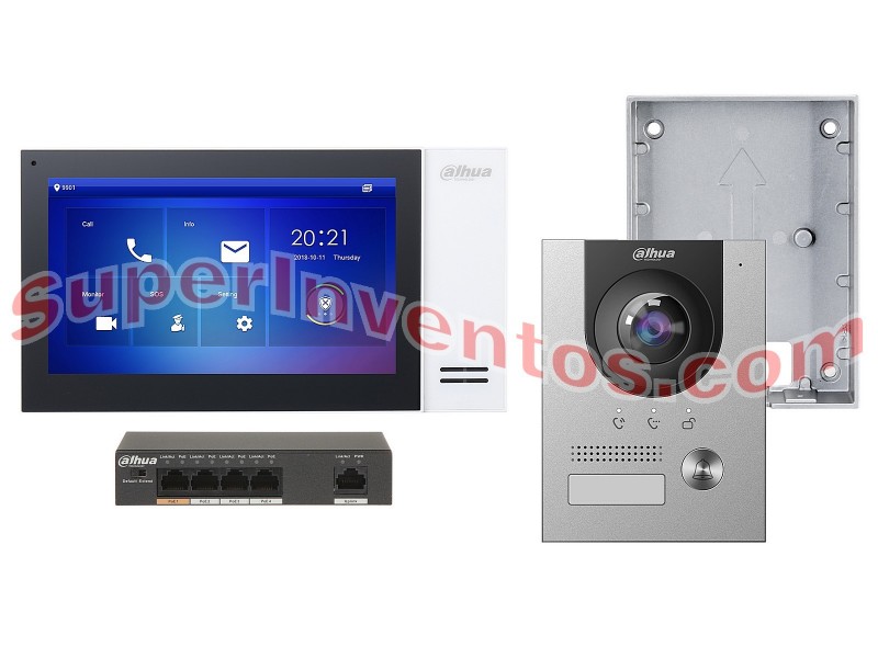 Kit videoportero IP Full HD con cámara y monitor DAHUA