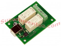 Circuito controlador de 2 relés alta potencia USB RLY02