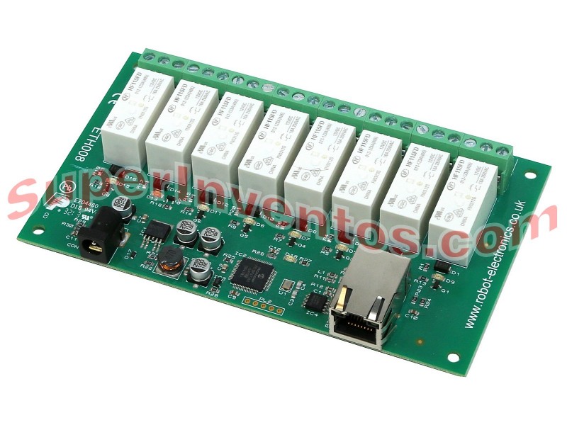 Controlador de 8 relés de alta potencia Ethernet ETH008