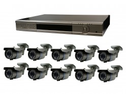Kit de vigilancia Full HD 10 cámaras varifocales de exterior