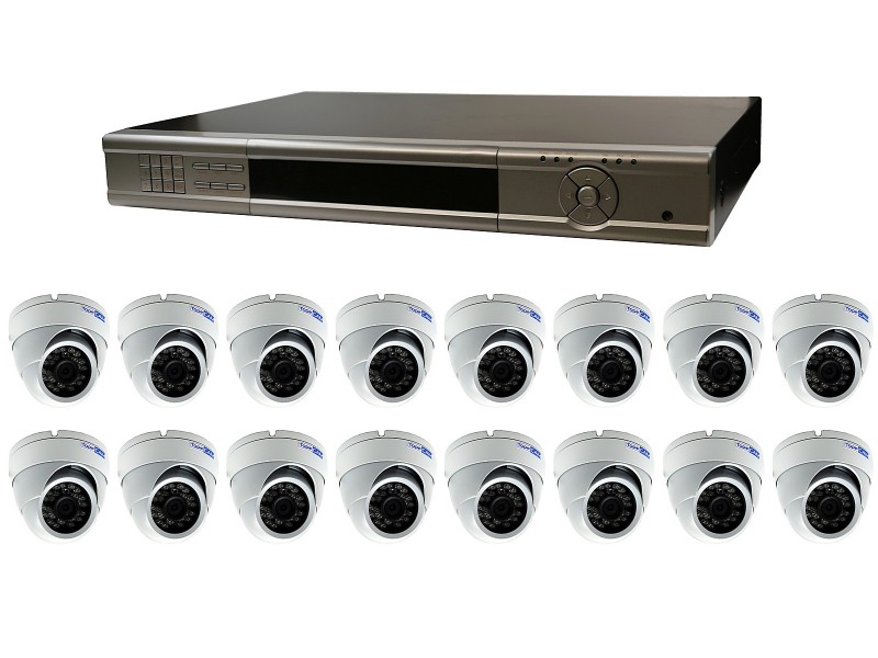 Kit de videovigilancia TVI Full HD 1080p con 16 cámaras