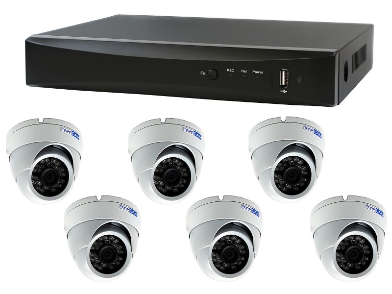 Kit de videovigilancia TVI 1080p de 6 cámaras, ampliable