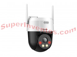 cámara vigilancia wifi con sirena y luz disuasoria