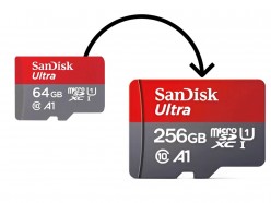 Cambio de tarjeta de 64 por tarjeta de almacenamiento de 256GB