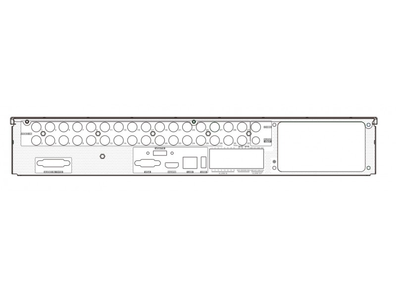 Detalle de las conexiones del grabador Full HD 32 canales TD-2732NC-HC