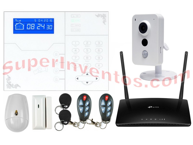 Kit de alarma anti-okupas para viviendas SafeMax i20. Incluye router 4G y cámaras IP para verificación visual