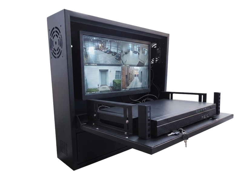 caja de seguridad para almacenar videograbador y monitor