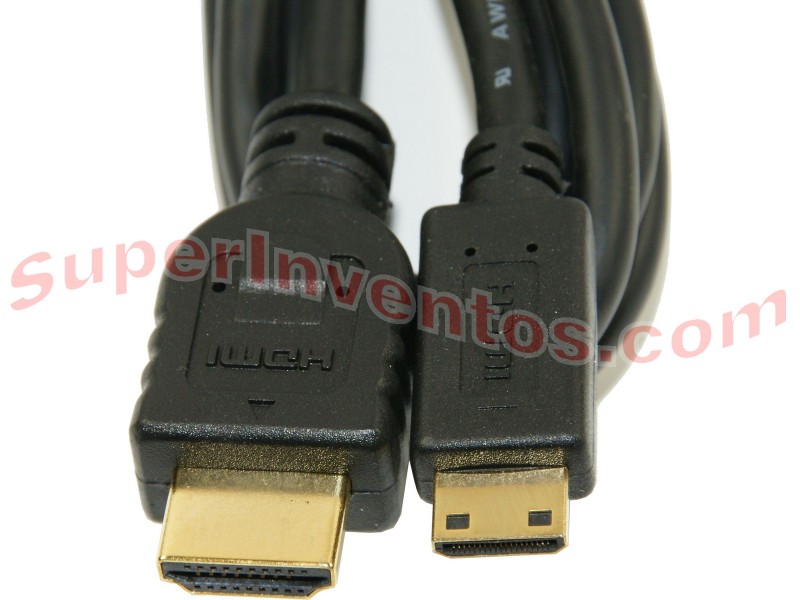 Cable mini HDMI tipo C a HDMI contactos dorados