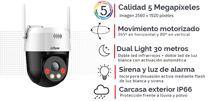 Cámara IP Wifi Full HD con movimiento motorizado y seguimiento de humanos