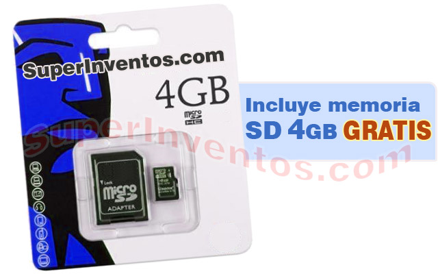 Con su cámara espía le regalamos la tarjeta SD de 4 Gb.