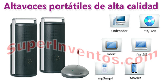 Los altavoces inalámbricos con compatibles con móviles, tablets, ordenadores, mp4, iPods, etc.