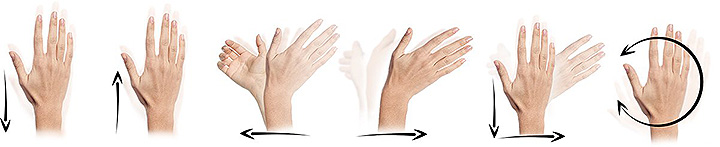 El controlador reacciona a diferentes gestos que se realicen con las manos