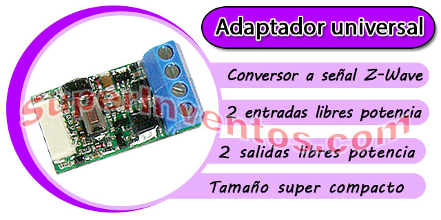 Adaptador universal para sensores de domótica inalámbricos.