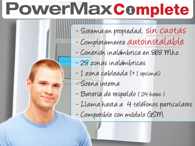PowerMax Complete. Un excelente sistema de seguridad electrónico ideal para cubrir las necesidades de seguridad de todo tipo de hogares y comercios. 
