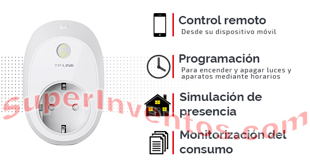 Enchufe inteligente con conexión Wifi para domótica en viviendas y negocios.