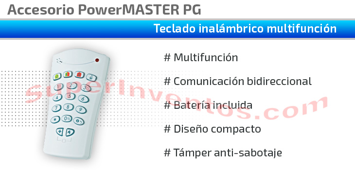 Teclado inalámbrico multifunción con comunicación bidireccional kp-140pg2 PowerMASTER