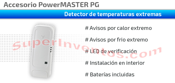 Detector de temperaturas extremas TMD 560 PG2 compatible alarmas PowerMASTER