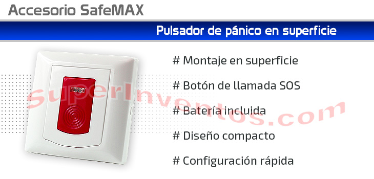 Pulsador de pánico inalámbrico para alarmas SafeMax 