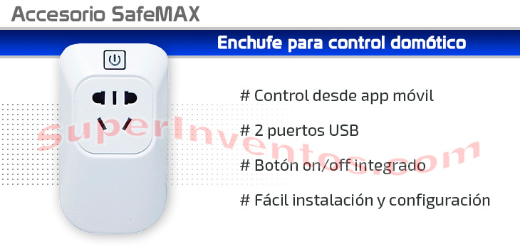 Enchufe para control domótico/smarthome incluido en este kit de alarma SafeMAX i20