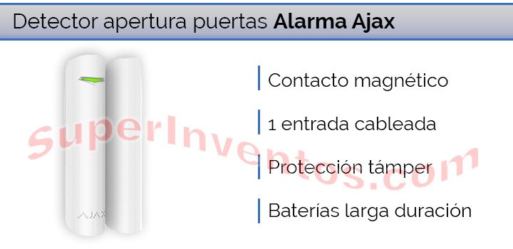 Detector de apertura de puertas o ventanas para el sistema de alarma Ajax.