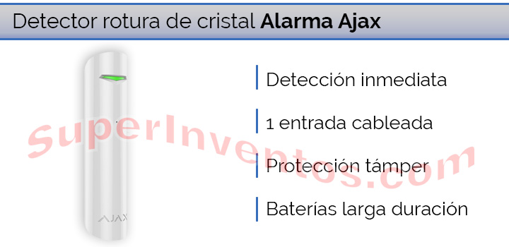 Detector de rotura de cristal Ajax alarma.