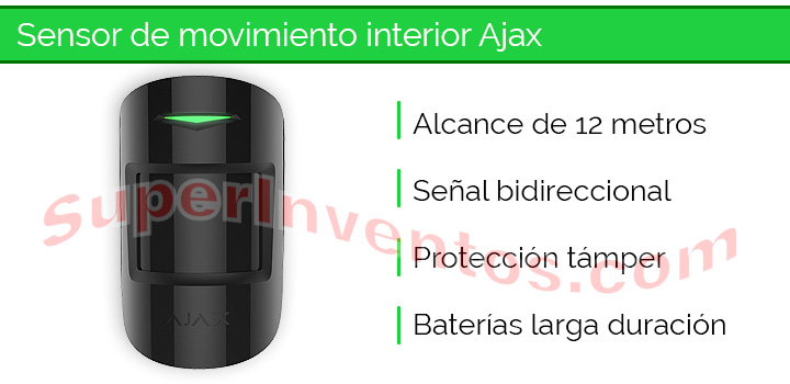 Detector de movimiento para interior compatible con las alarmas Ajax.
