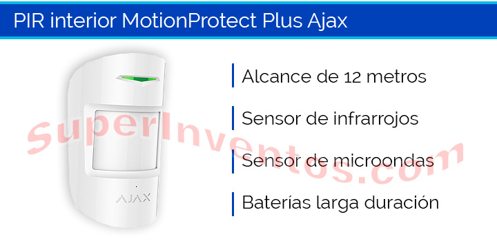 Ajax MotionProtect Plus es un sensor de movimiento con tecnología infrarrojos y microondas