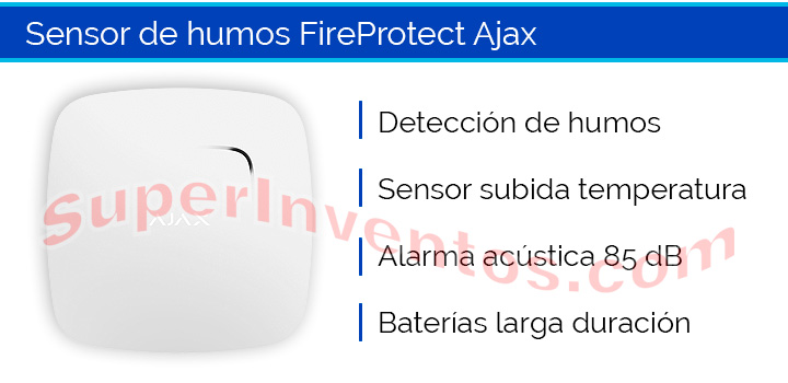 Ajax FireProtect es un detector de humos y subida de temperatura para Ajax