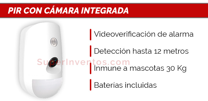 PIR con cámara integrada Hikvision AX-Pro 64 inmune a mascotas. 