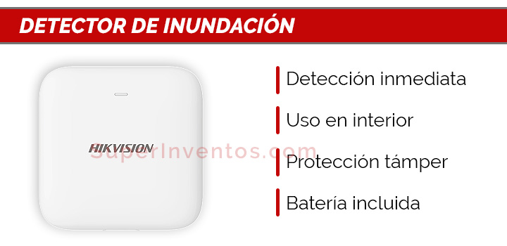 Detector de inundación compatible con la alarma Hikvision AX Pro 