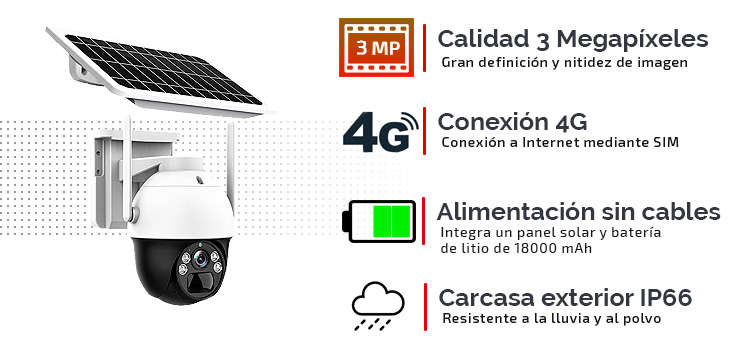 Tabla de información y caracteristicas de la cámara S120373 nivian NV-CAM02S-SOLAR4G