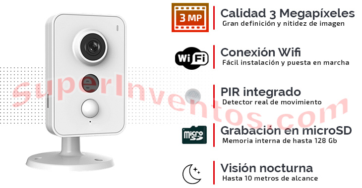 El kit incluye 2 cámaras IP Wifi con sensor real de movimiento, grabación e infrarrojos.