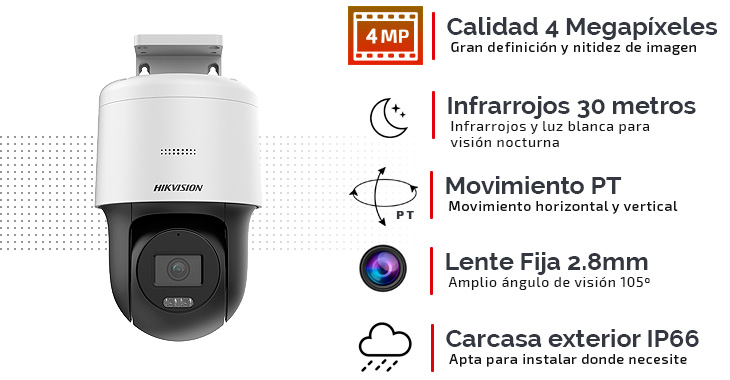 Cámara IP 1080p con vision nocturna apta para exterior