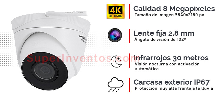 Cámara domo Hikvision en calidad Ultra HD 8 megapíxeles