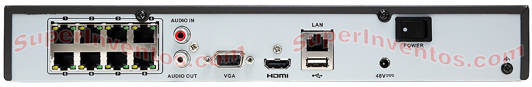 Grabador IP 4K Ultra HD 8 Megapíxeles con switch PoE integrado