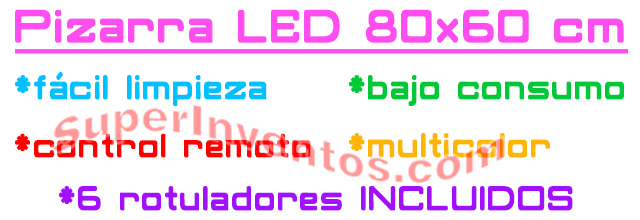 Pizarra LED multicolor efecto fluorescente