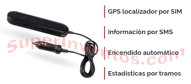 GPS localizador de vehículos con GPRS, informes en la nube y toma de corriente. 