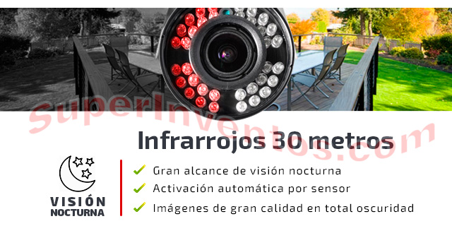 La cámara IP 2 Megapíxeles bullet alcanza hasta 30 metros de visión nocturna.