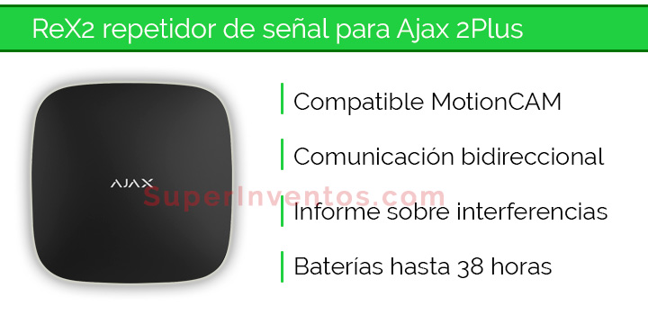 Ajax reX 2 es un repetidor de radiofrecuencia compatible con los detectores con cámara integrada
